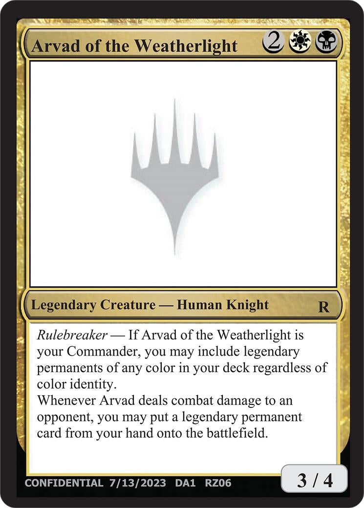 Arvad of the Weatherlight (Un-Known Event Playtest Cards)