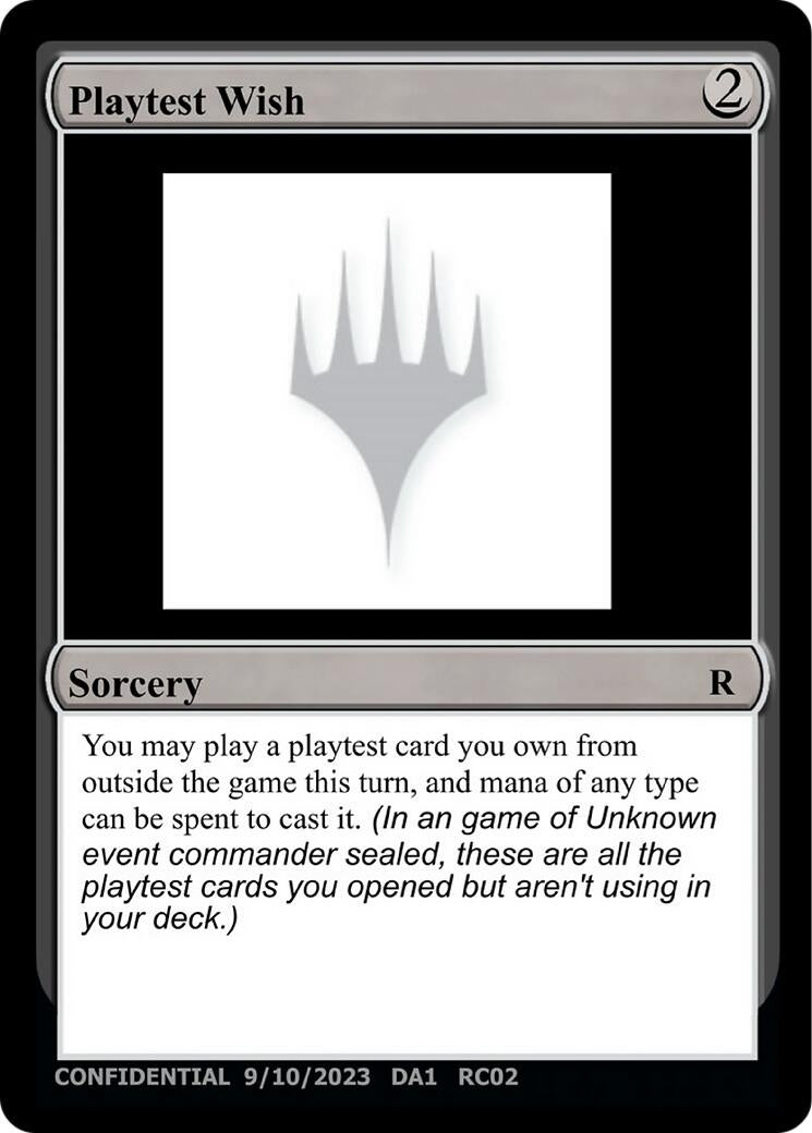 Playtest Wish (Un-Known Event Playtest Cards)