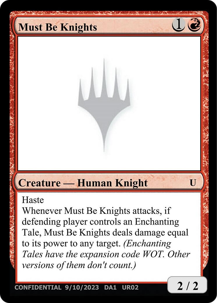 Must Be Knights (Un-Known Event Playtest Cards)