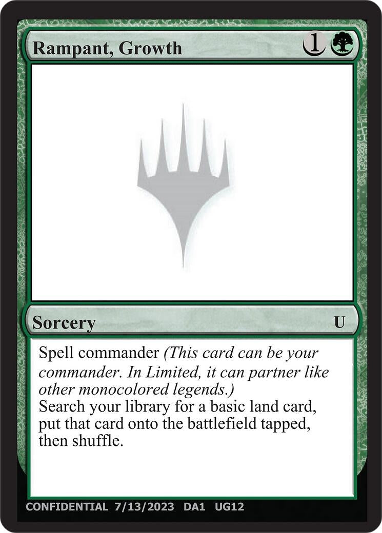 Rampant, Growth (Un-Known Event Playtest Cards)
