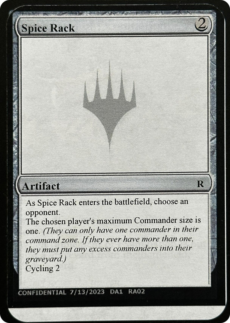 Spice Rack (Un-Known Event Playtest Cards)
