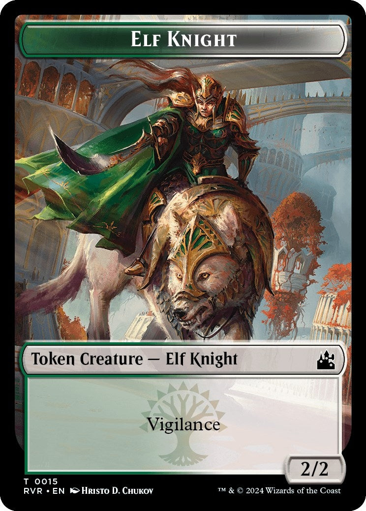 Elf Knight // Bird Illusion Double-Sided Token (15 // 5) (Ravnica Remastered)