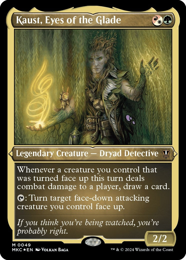 Kaust, Eyes of the Glade (Display Commander) - Thick Stock (49) (Commander: Murders at Karlov Manor)