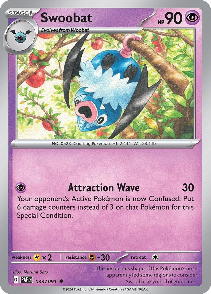 Image for Swoobat (033/091) (SV: Paldean Fates) - Pokemon
