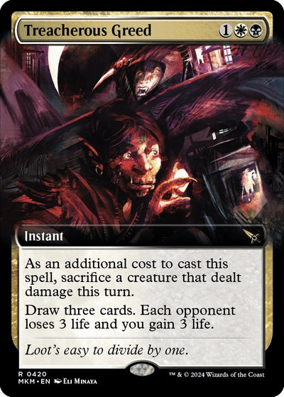 Treacherous Greed (Extended Art) (420) (Murders at Karlov Manor)