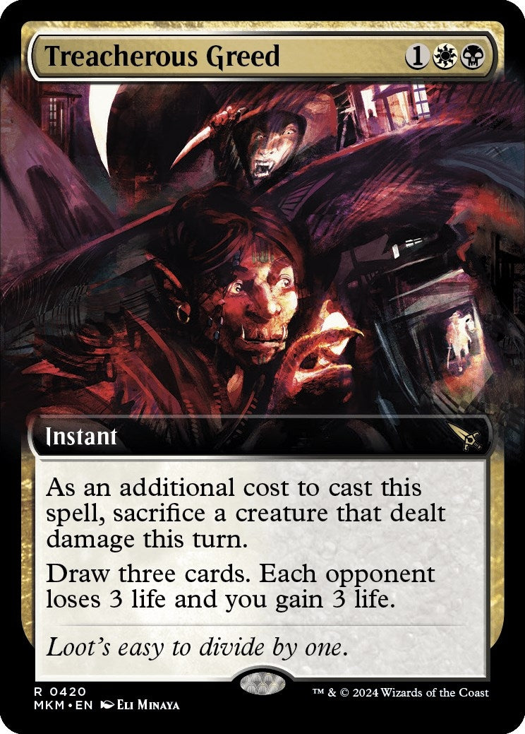 Treacherous Greed (Extended Art) (420) (Murders at Karlov Manor)
