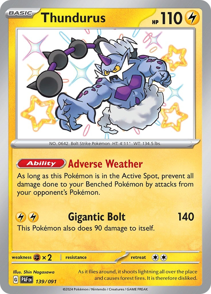 Image for Thundurus (139/091) (SV: Paldean Fates) - Pokemon