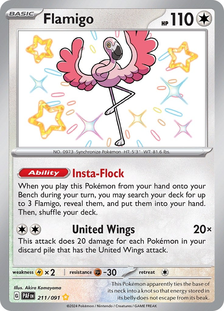 Image for Flamigo (211/091) (SV: Paldean Fates) - Pokemon