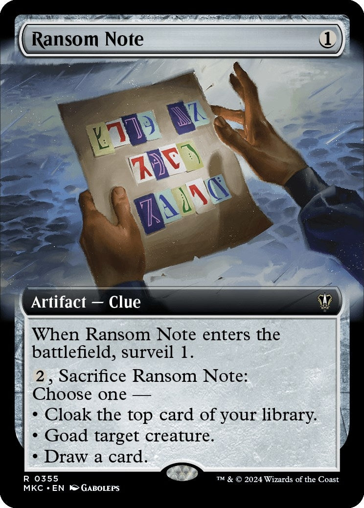 Ransom Note (0355) (Extended Art) (355) (Commander: Murders at Karlov Manor)