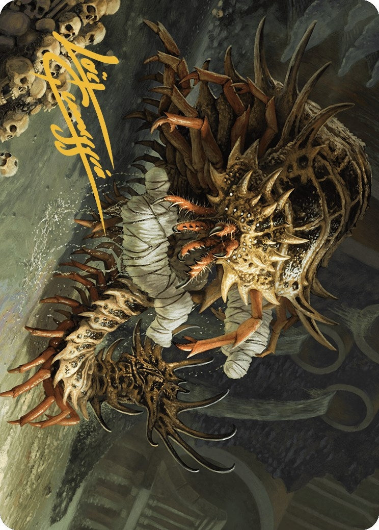 Rot Farm Mortipede Art Card (Gold-Stamped Signature) (10) (Art Series: Murders at Karlov Manor)