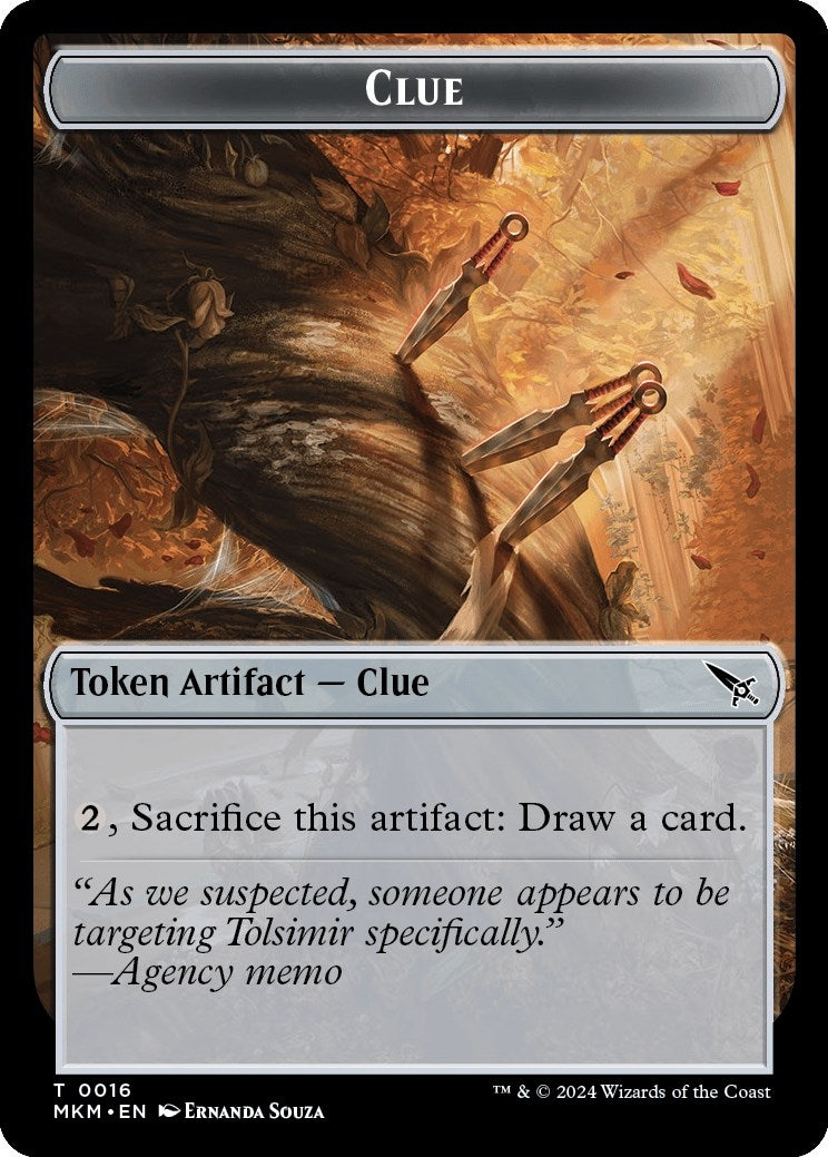 Clue (0016) // A 0043 Double-Sided Token (16 // 43) (Murders at Karlov Manor)