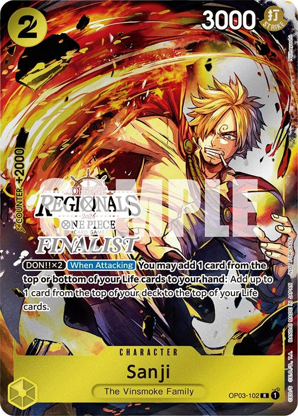 Image for Sanji (Offline Regional 2024) [Finalist] (OP03-102) (One Piece Promotion Cards) - One Piece Card Game