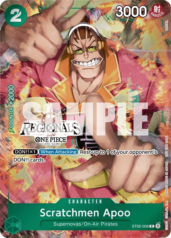 Image for Scratchmen Apoo (Online Regional 2024) [Participant] (ST02-008) (One Piece Promotion Cards) - One Piece Card Game