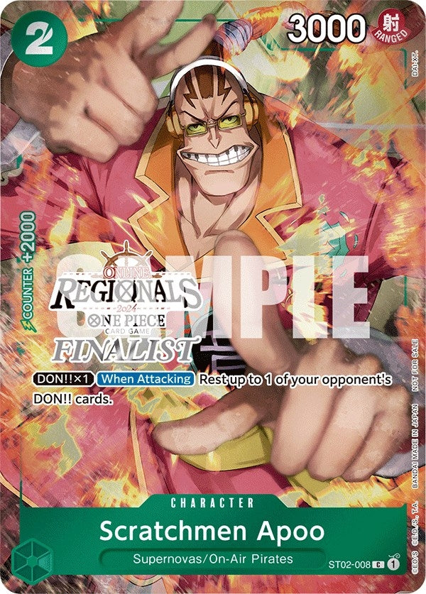 Image for Scratchmen Apoo (Online Regional 2024) [Finalist] (ST02-008) (One Piece Promotion Cards) - One Piece Card Game