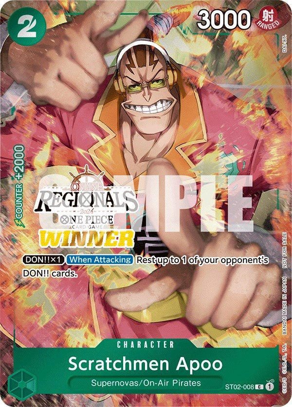 Image for Scratchmen Apoo (Online Regional 2024) [Winner] (ST02-008) (One Piece Promotion Cards) - One Piece Card Game