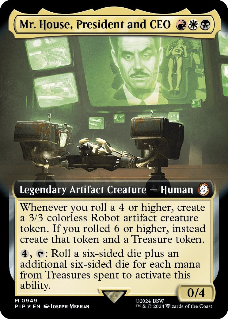 Mr. House, President and CEO (Extended Art) (Surge Foil) (949) (Universes Beyond: Fallout)