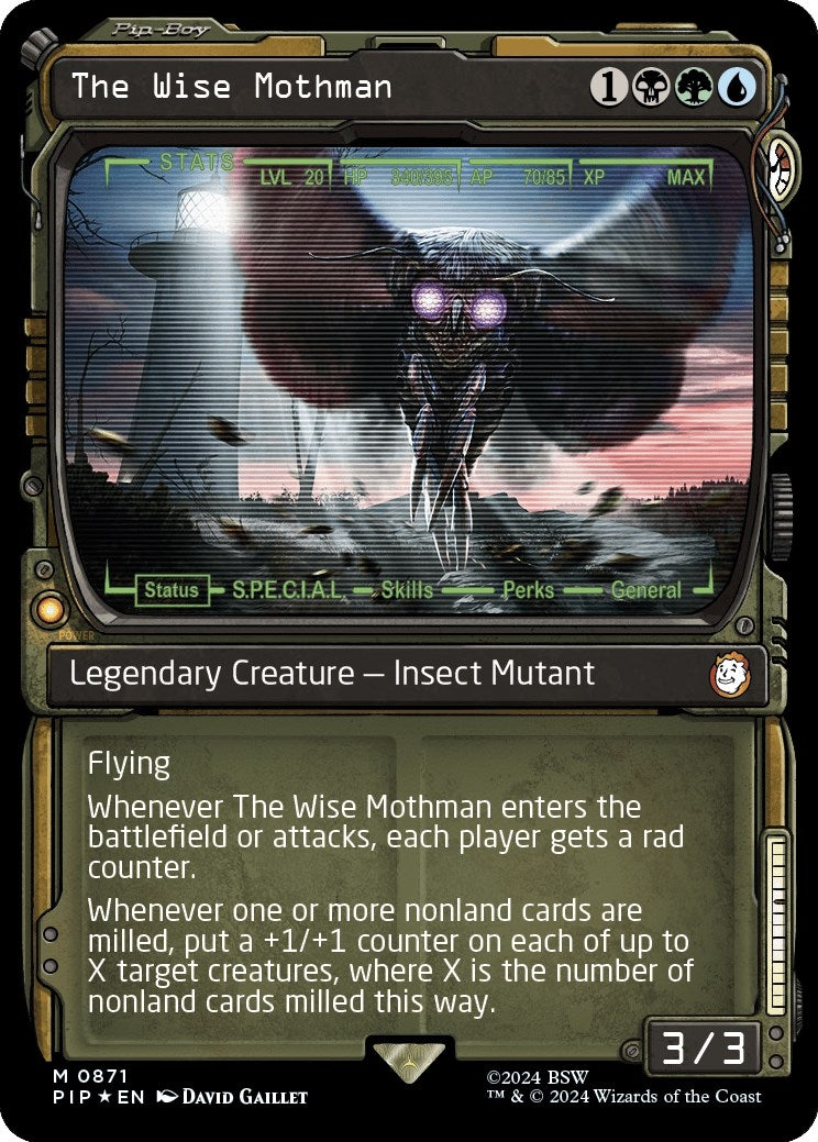 The Wise Mothman (Showcase) (Surge Foil) (871) (Universes Beyond: Fallout)