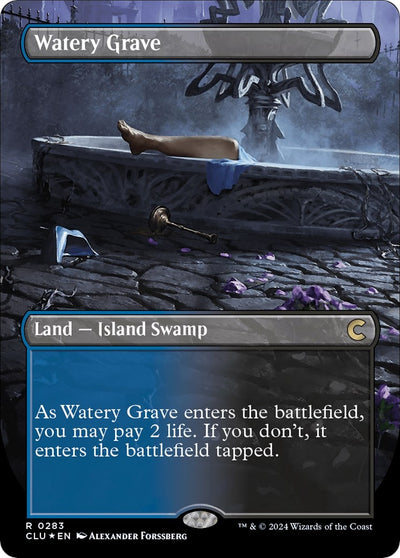 Watery Grave (Borderless) (283) (Ravnica: Clue Edition)