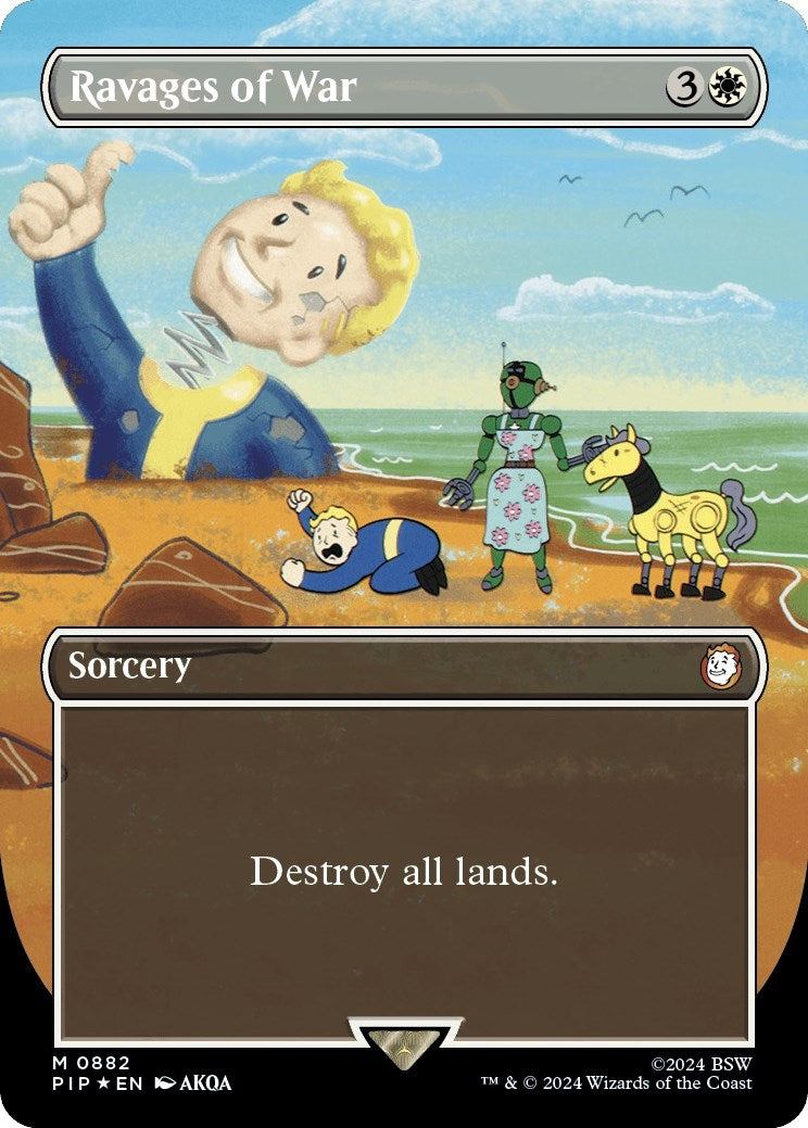 Ravages of War (Borderless) (Surge Foil) (882) (Universes Beyond: Fallout)