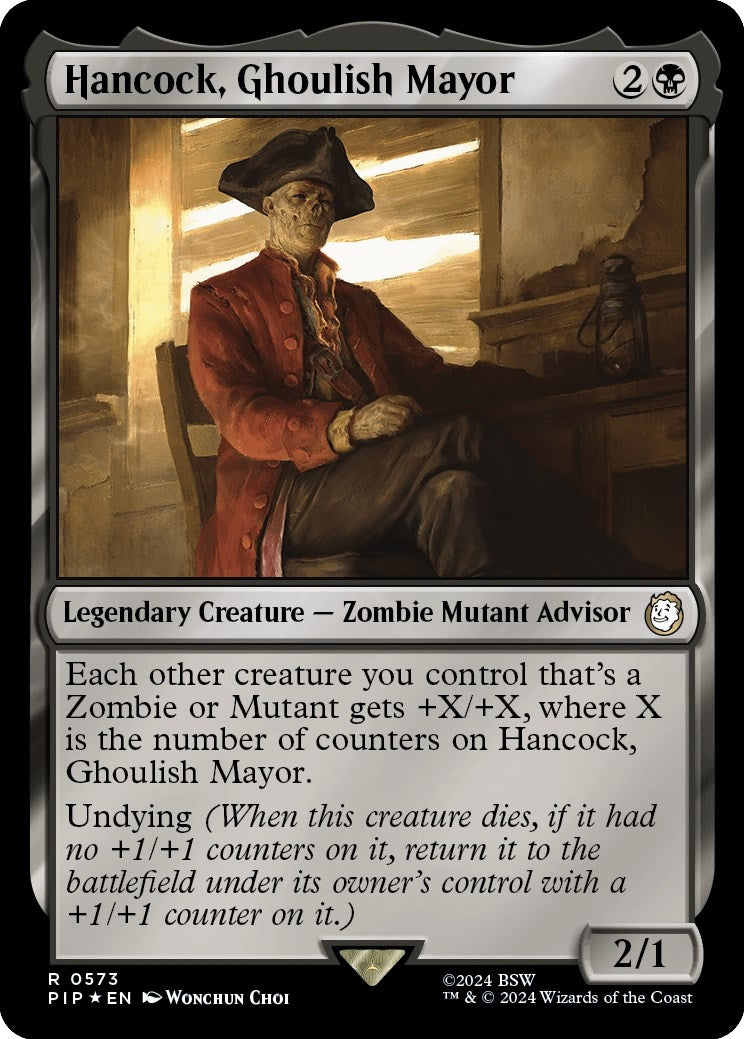 Hancock, Ghoulish Mayor (Surge Foil) (573) (Universes Beyond: Fallout)