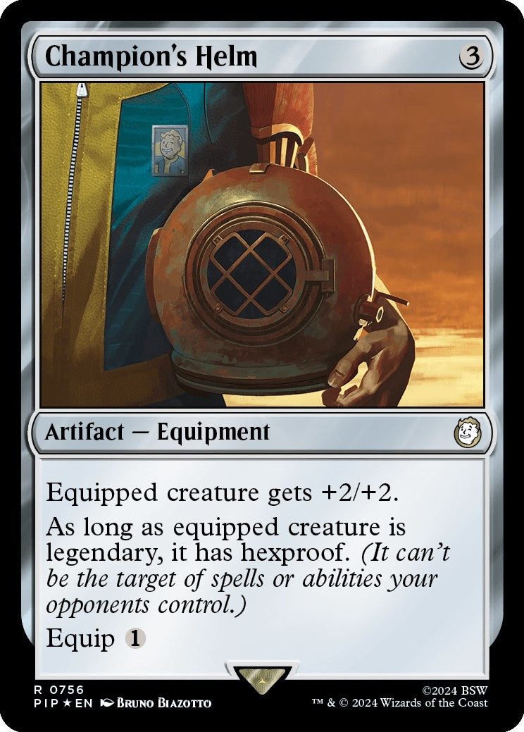 Champion's Helm (Surge Foil) (756) (Universes Beyond: Fallout)
