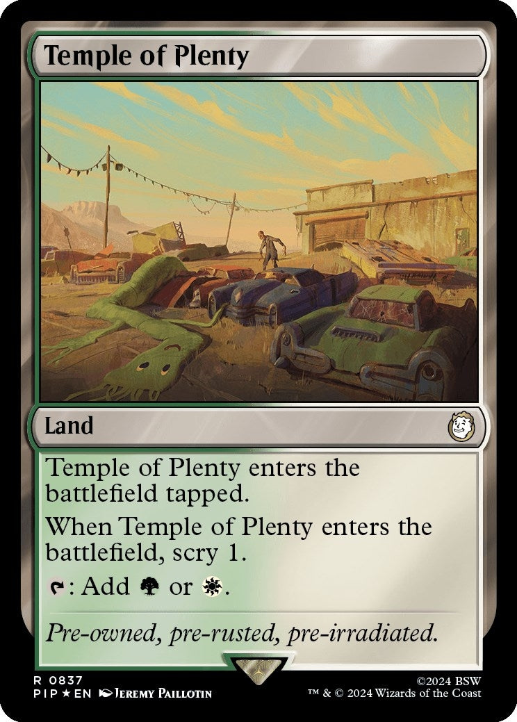 Image for Temple of Plenty (Surge Foil) (837) (Universes Beyond: Fallout) - Magic: The Gathering