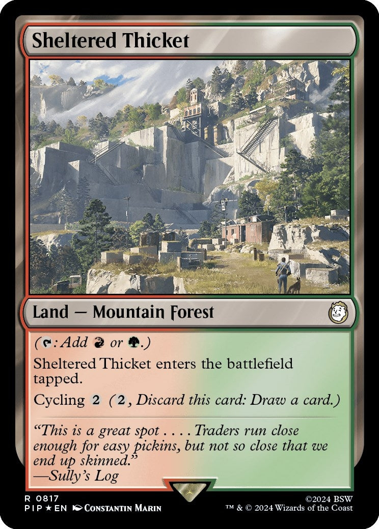 Sheltered Thicket (Surge Foil) (817) (Universes Beyond: Fallout)