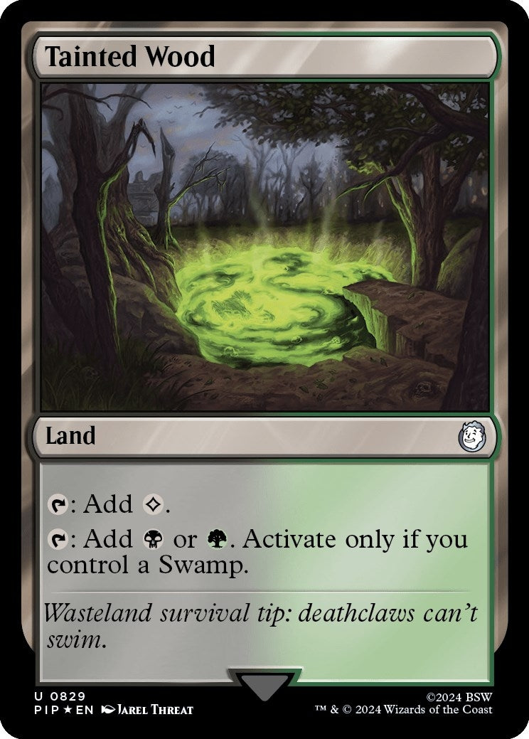 Image for Tainted Wood (Surge Foil) (829) (Universes Beyond: Fallout) - Magic: The Gathering