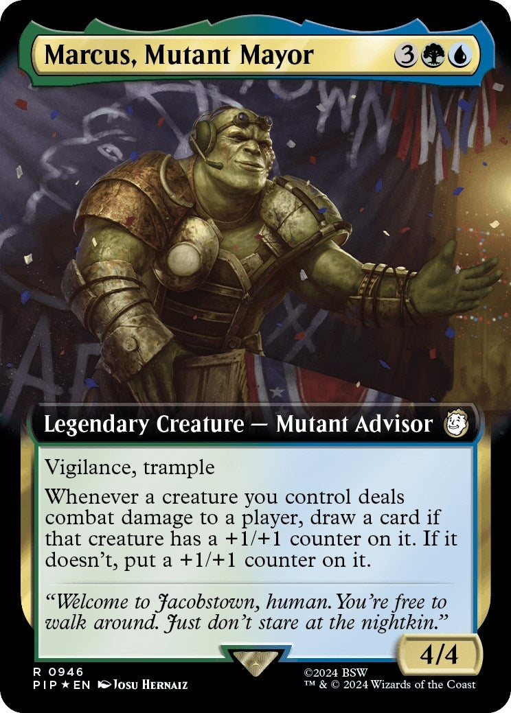 Marcus, Mutant Mayor (Extended Art) (Surge Foil) (946) (Universes Beyond: Fallout)