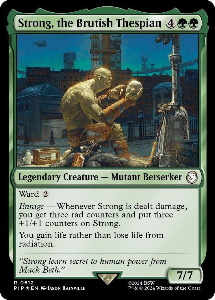 Strong, the Brutish Thespian (Surge Foil) (612) (Universes Beyond: Fallout)