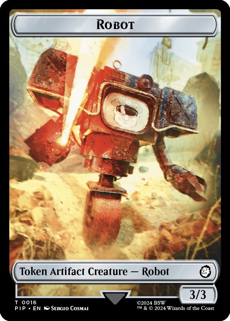 Robot // Treasure (0019) Double-Sided Token (16 // 19) (Universes Beyond: Fallout)