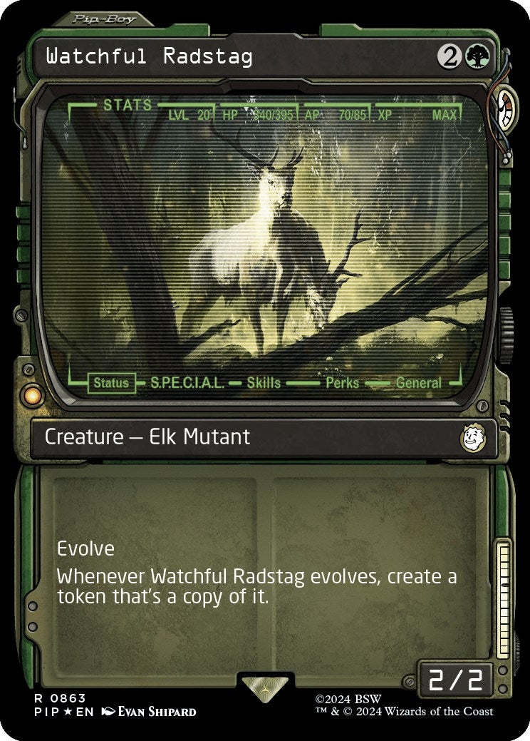 Watchful Radstag (Showcase) (Surge Foil) (863) (Universes Beyond: Fallout)