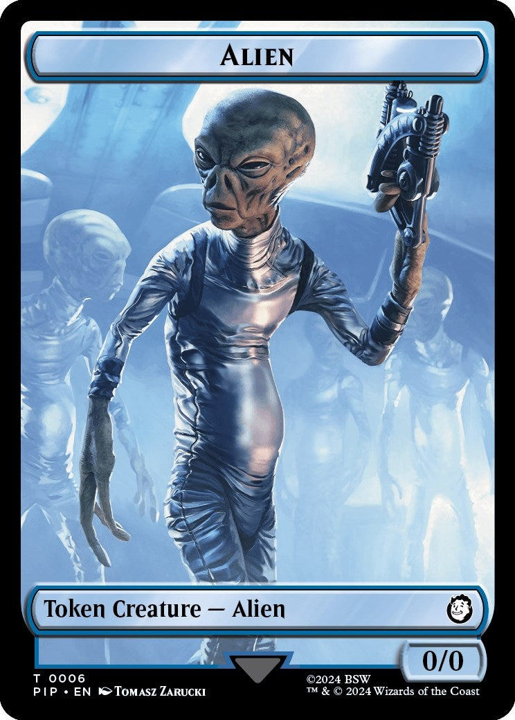 Alien // Clue Double-Sided Token (6 // 11) (Universes Beyond: Fallout)