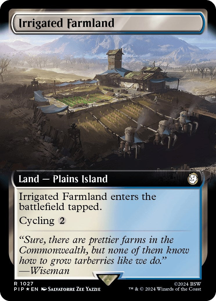 Irrigated Farmland (Extended Art) (Surge Foil) (1027) (Universes Beyond: Fallout)