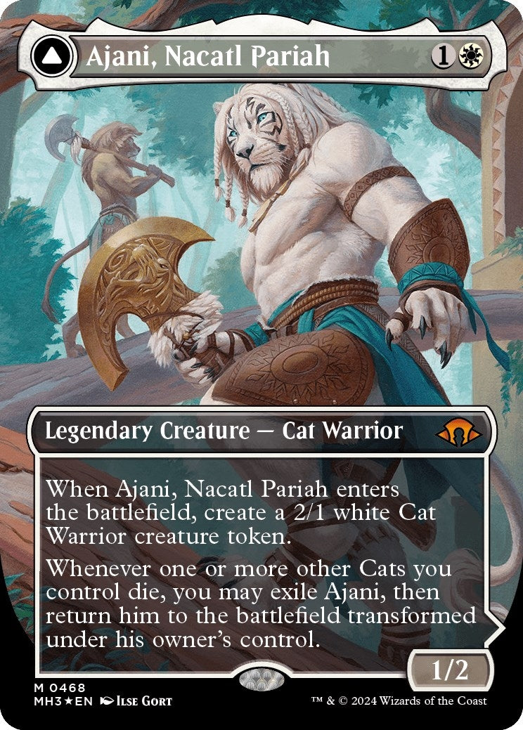 Ajani, Nacatl Pariah (Borderless) (Textured Foil) (468) (Modern Horizons 3)