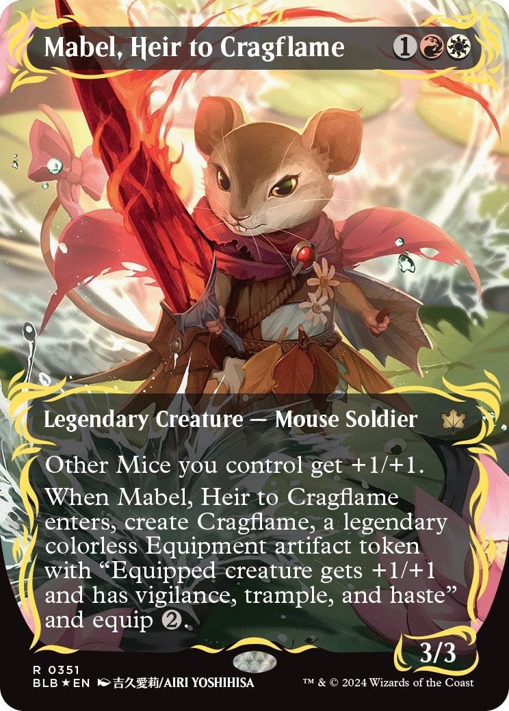 Mabel, Heir to Cragflame (Borderless) (Raised Foil) (351) (Bloomburrow)