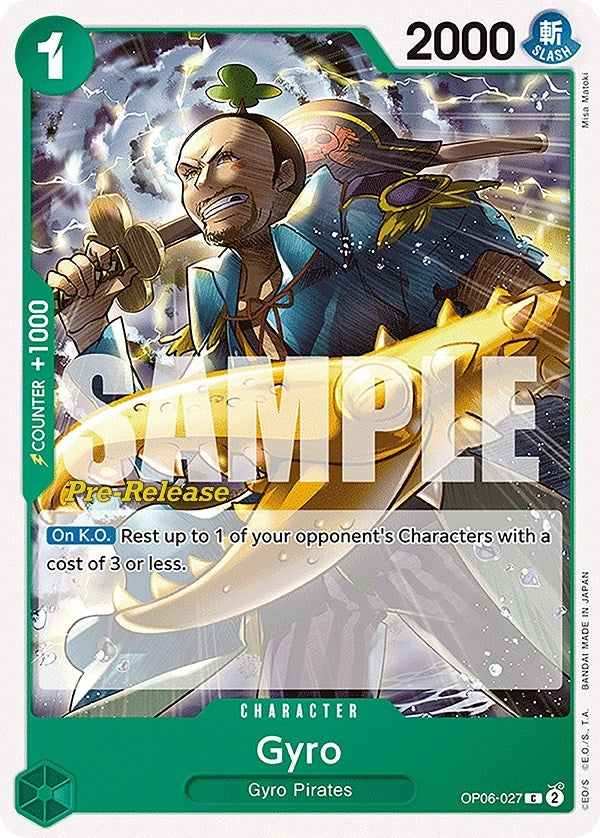 Image for Gyro (OP06-027) (Wings of the Captain Pre-Release Cards) - One Piece Card Game