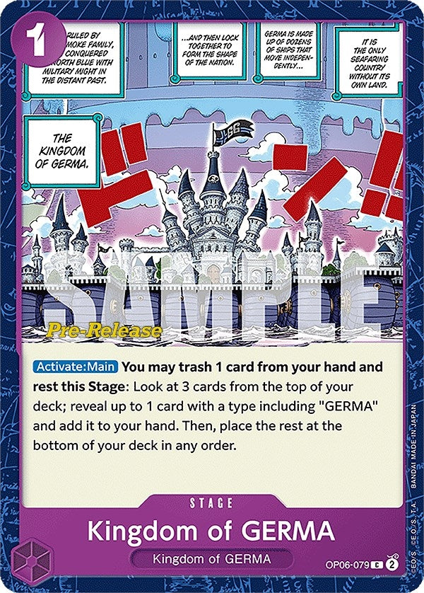 Image for Kingdom of GERMA (OP06-079) (Wings of the Captain Pre-Release Cards) - One Piece Card Game