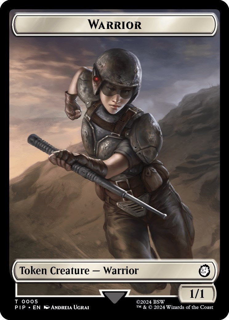 Warrior // Food (0012) Double-Sided Token (5 // 12) (Universes Beyond: Fallout)