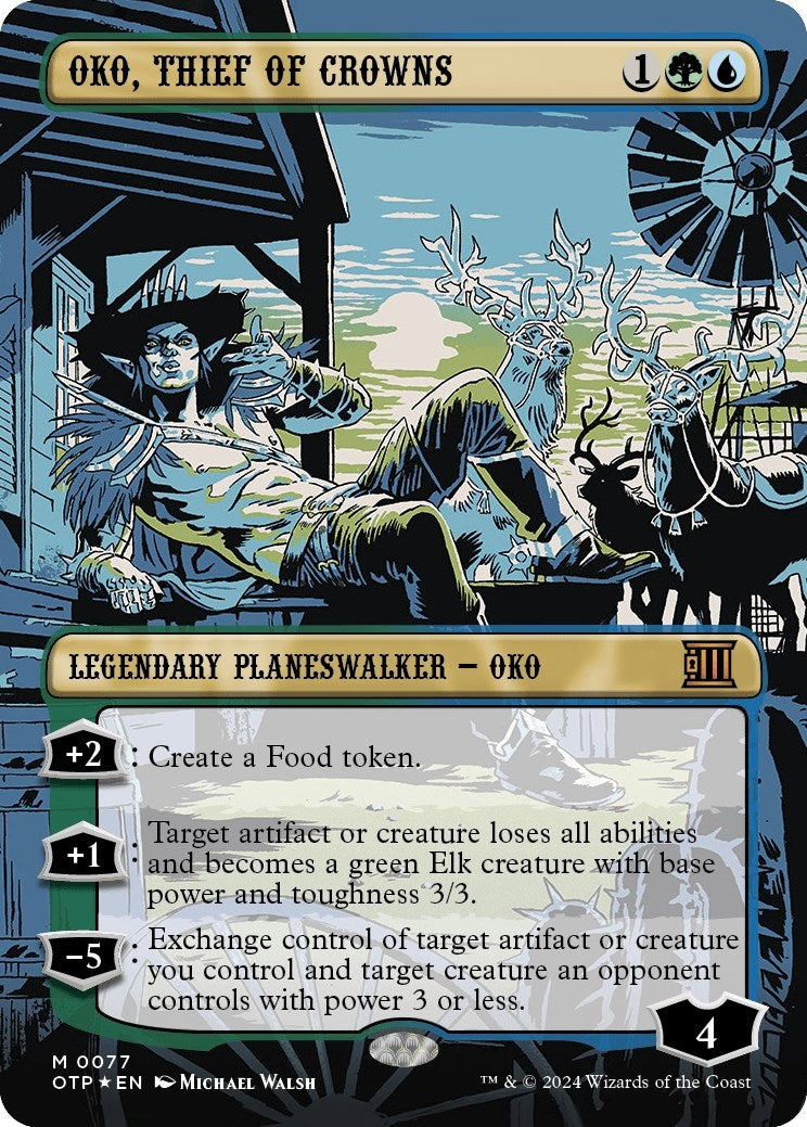 Oko, Thief of Crowns (Textured Foil) (77) (Outlaws of Thunder Junction: Breaking News)