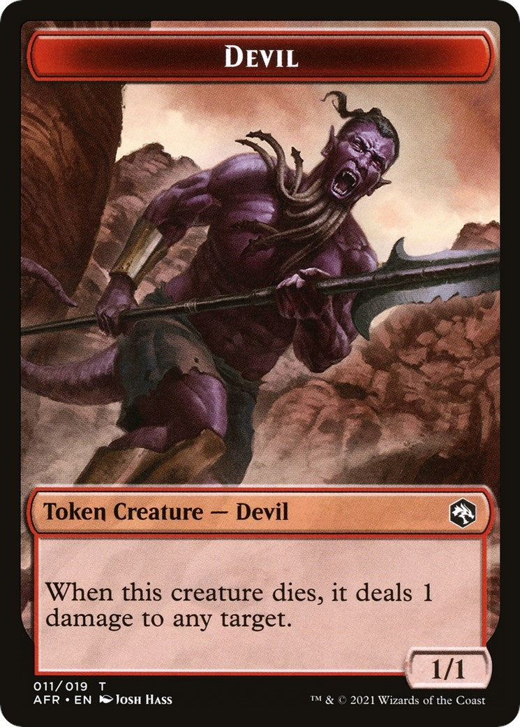 Devil // Guenhwyvar Double-Sided Token (11 // 13) (Adventures in the Forgotten Realms)