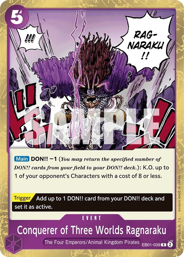 Image for Conquerer of Three Worlds Ragnaraku (EB01-039) (Extra Booster: Memorial Collection) - One Piece Card Game