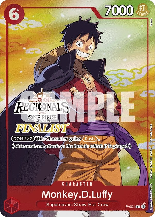 Image for Monkey.D.Luffy (001) (Offline Regional 2024 Vol. 2) [Finalist] (P-001) (One Piece Promotion Cards) - One Piece Card Game