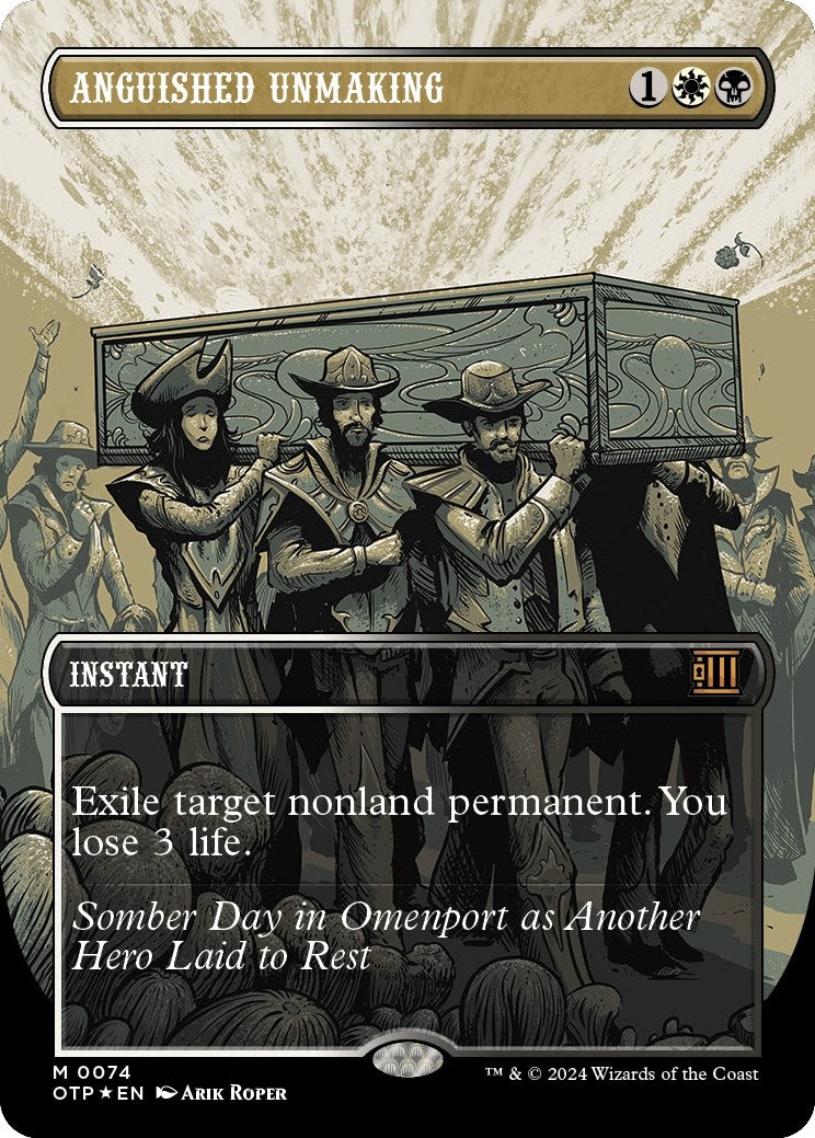 Anguished Unmaking (Textured Foil) (74) (Outlaws of Thunder Junction: Breaking News)