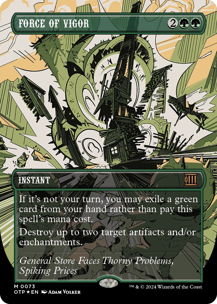 Force of Vigor (Textured Foil) (73) (Outlaws of Thunder Junction: Breaking News)