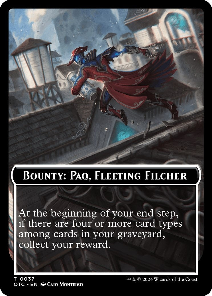 Bounty: Paq, Fleeting Filcher // Bounty Rules Double-Sided Token (37) (Commander: Outlaws of Thunder Junction)