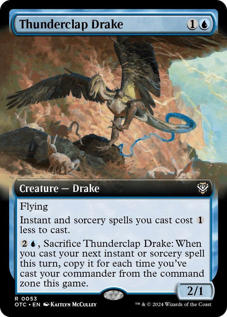 Thunderclap Drake (Extended Art) (53) (Commander: Outlaws of Thunder Junction) (OTC)