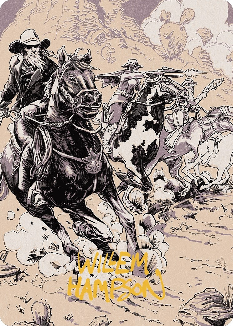 Overwhelming Forces Art Card (Gold-Stamped Signature) (40) (Art Series: Outlaws of Thunder Junction)
