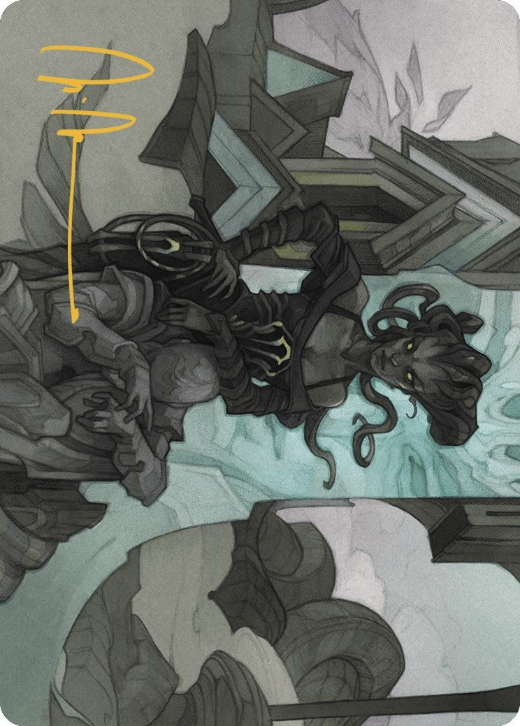 Vraska Joins Up Art Card (Gold-Stamped Signature) (34) (Art Series: Outlaws of Thunder Junction)