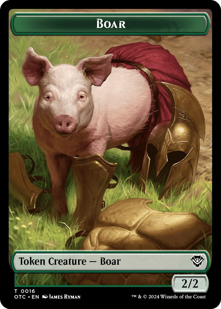 Boar // Manifest Double-Sided Token (16 // 28) (Commander: Outlaws of Thunder Junction)